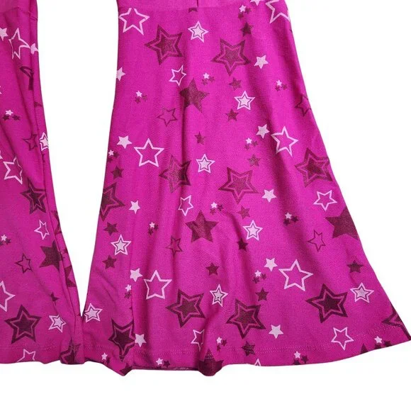 Barbie The Movie Spirit Pink Star Bell-Bottom Pants, Women's XL - Picture 3 of 10